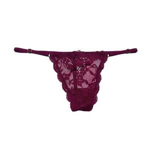 Victoria's Secret Lace V-String Panty Campari Red Size XS